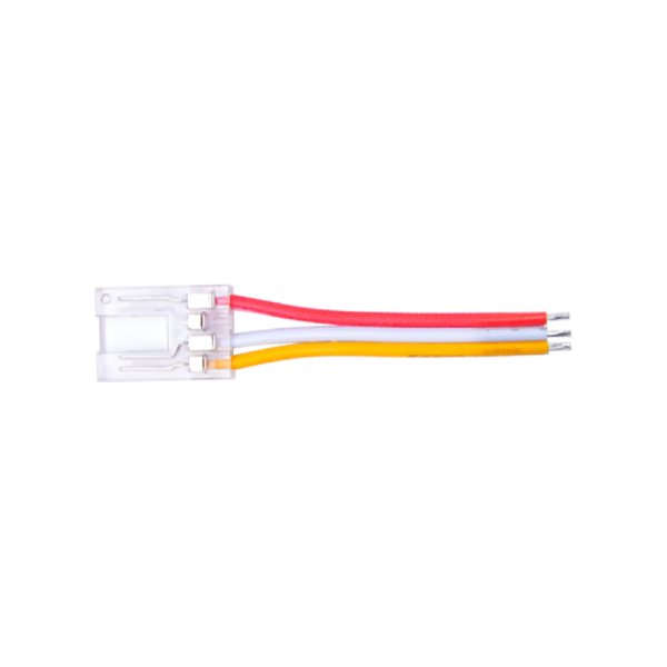 Złącze taśmy LED 10mm z przewodem transparentne 3pin 3.5A