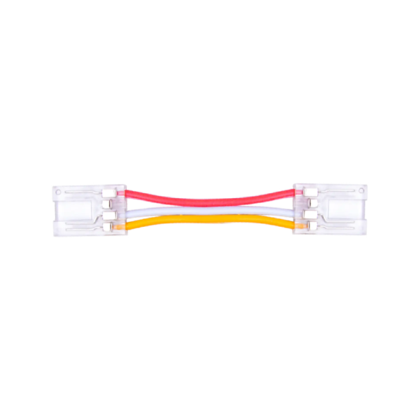 Złącze taśmy LED 10mm z przewodem dwustronne transparentne 3pin 3.5A