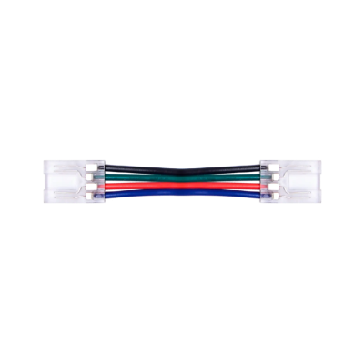 Złącze taśmy LED 10mm z przewodem dwustronne transparentne 4pin 3.5A