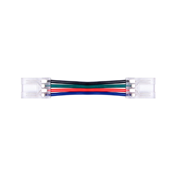 Złącze taśmy LED 10mm z przewodem dwustronne transparentne 4pin 3.5A