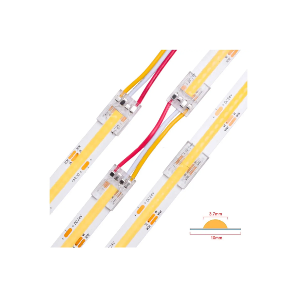 Złącze taśmy LED 10mm narożne transparentne 2pin 5.5A