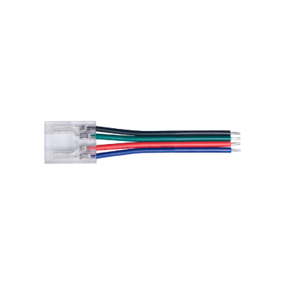 Złącze taśmy LED 12mm z przewodem transparentne 4pin 3.5A