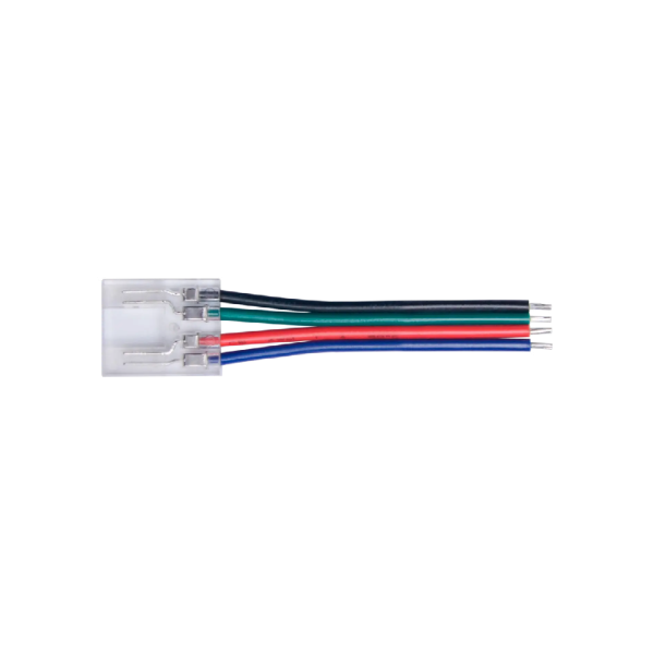 Złącze taśmy LED 12mm z przewodem transparentne 4pin 3.5A