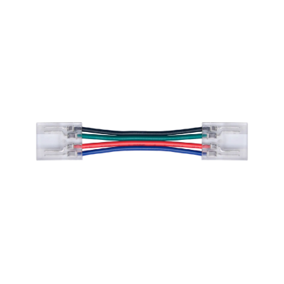 Złącze taśmy LED 12mm z przewodem dwustronne transparentne 4pin 3.5A