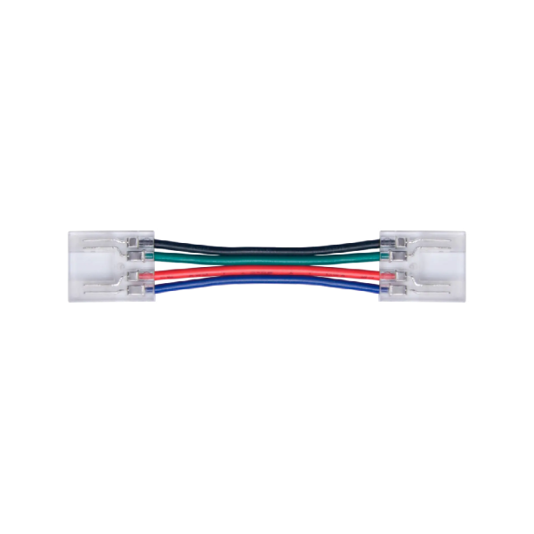 Złącze taśmy LED 12mm z przewodem dwustronne transparentne 4pin 3.5A