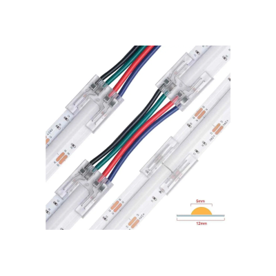 Złącze taśmy LED 12mm narożne transparentne 4pin 5.5A