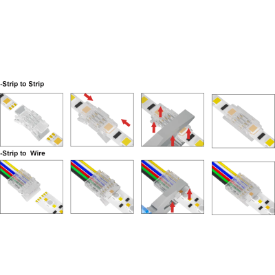 Złącze taśmy LED 10mm 4PIN 3.5A taśma do przewodu 22AWG/0.35mm COB