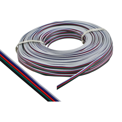 Przewód 5x0.35mm RGBW 22AWG 80° 300V VW-1