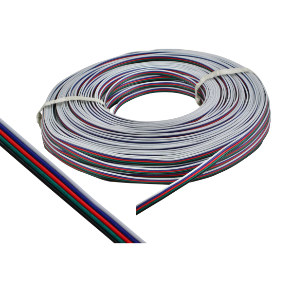 Przewód 5x0.5mm RGBW 20AWG 80° 300V VW-1