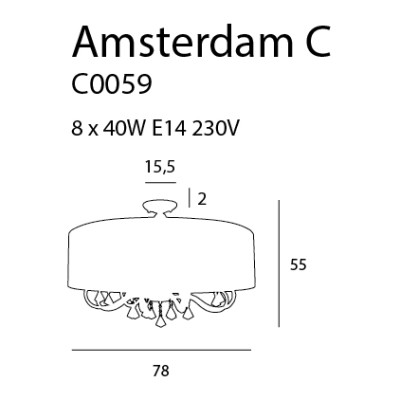 Maxlight C0059 Amsterdam 80cm