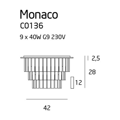Maxlight C0136 Monaco 42cm