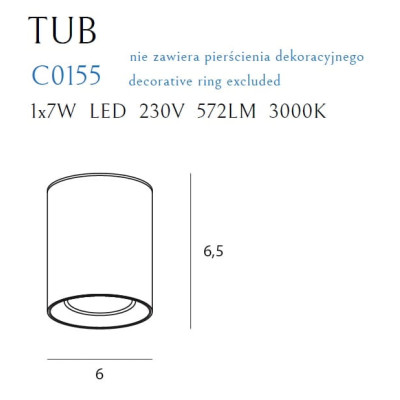 Maxlight C0155 Tub + Pierścień ozdobny RC0155/C0156