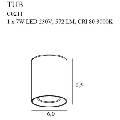 Maxlight C0211 Tub + Pierścień ozdobny RC0155/C0156