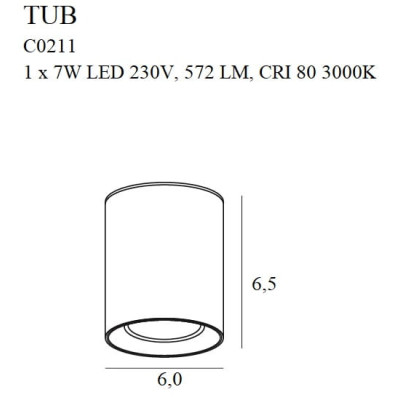 Maxlight C0211 Tub + Pierścień ozdobny RC0155/C0156