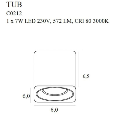 Maxlight C0212 Tub + Pierścień ozdobny RC0155/C0156