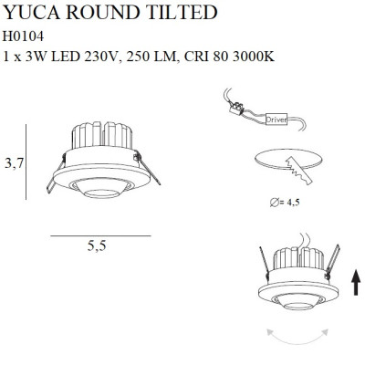 Maxlight H0105 Yuca Round Tilted