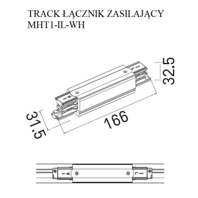 Maxlight MHT1-I-WH Łącznik prosty