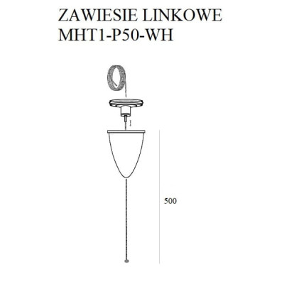 Maxlight MHT1-P30-WH Zawiesie linkowe 3m z regulacją bez uchwytu