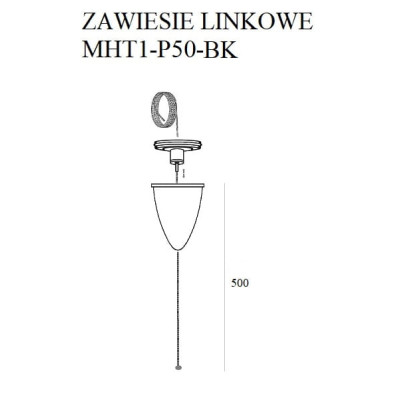 Maxlight MHT1-P50-BK Zawiesie linkowe 5m z regulacją bez uchwytu