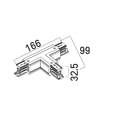 Maxlight MHT1-T/R-BK Łącznik T Prawy