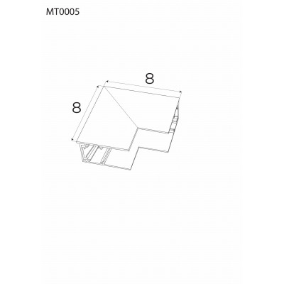 Maxlight MT0005 Magnetic Kątownik mechaniczny narożnika szyny natynkowej wysokiej MT0001/MT0002