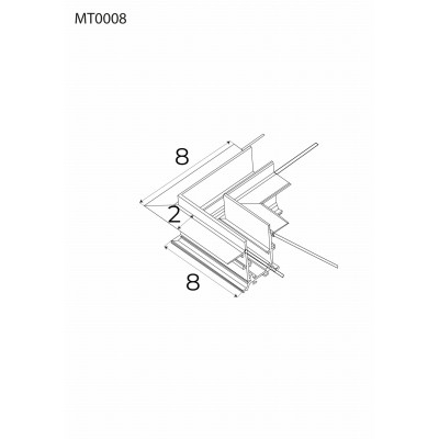 Maxlight MT0008 Magnetic Kątownik mechaniczny 90° szyny wpuszczanej MT0006/MT0007