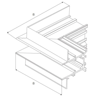 Maxlight MT0009 Magnetic Kątownik mechaniczny uskoku szyny wpuszczanej MT0006/MT0007