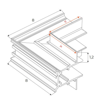 Maxlight MT0010 Magnetic Kątownik mechaniczny narożnika szyny wpuszczanej MT0006/MT0007
