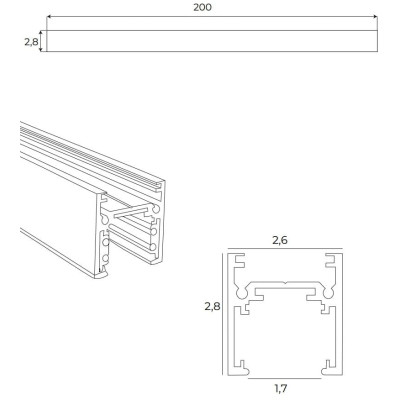 Maxlight MT0012 Magnetic Szyna natynkowa niska 2m