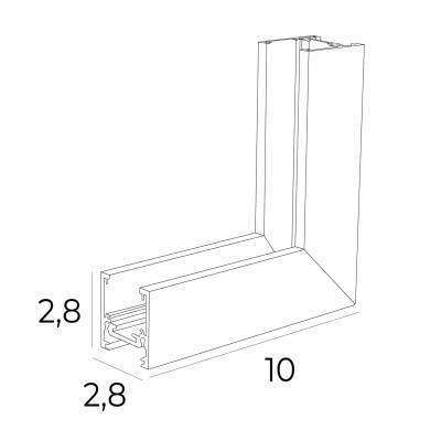 Maxlight MT0013 Magnetic Kątownik mechaniczny narożnika szyny natynkowej niskiej MT0011/MT0012