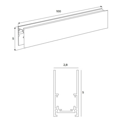 Maxlight MT0018 Magnetic Szyna natynkowa wysoka 1m