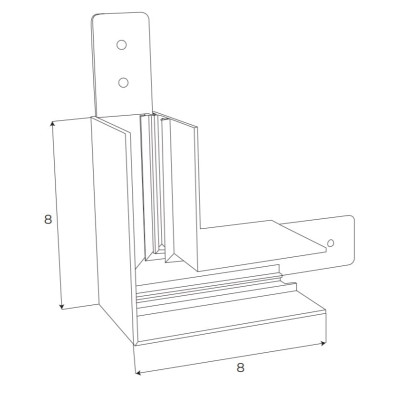 Maxlight MT0020 Magnetic Kątownik mechaniczny 90° szyny natynkowej wysokiej MT0018/MT0019