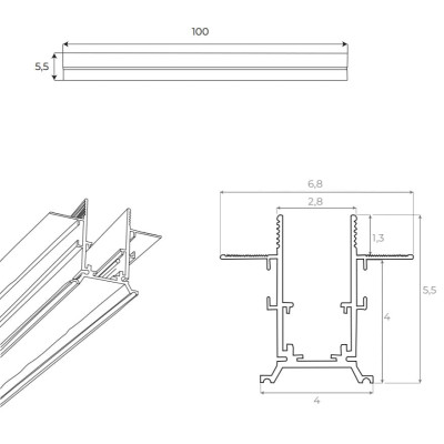Maxlight MT0023 Magnetic Szyna podtynkowa 1m
