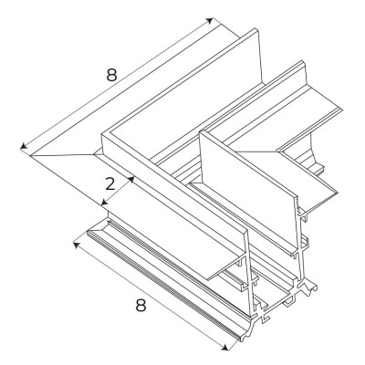 Maxlight MT0025 Magnetic Kątownik mechaniczny 90° szyny wpuszczanej MT0023/MT0024