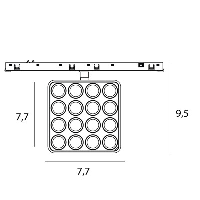 Maxlight N0013N Micro11 Raster kwadrat On/Off