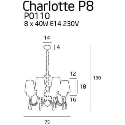 Maxlight P0110 Charlotte 75cm
