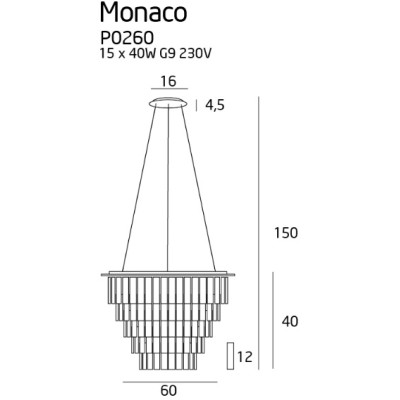 Maxlight P0260 Monaco 60cm