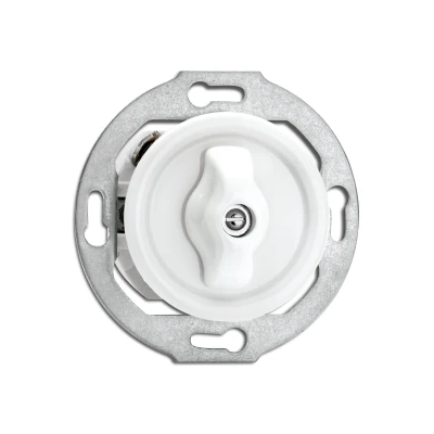 Wyłącznik obrotowy podwójny THPG biała  porcelana