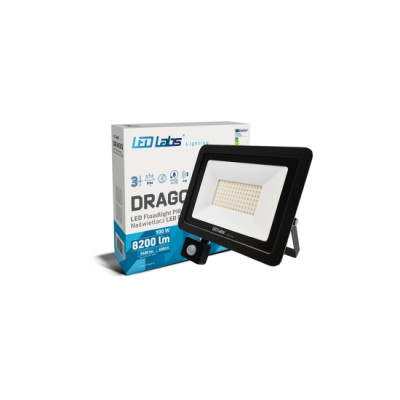 Naświetlacz LED DRAGO 100W NW IP44 SLIM PIR