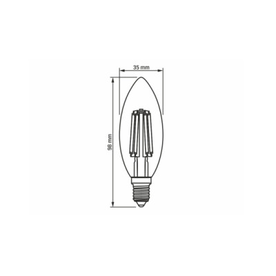 Źródło LED E14 6W G35 Filament Biała Ciepła