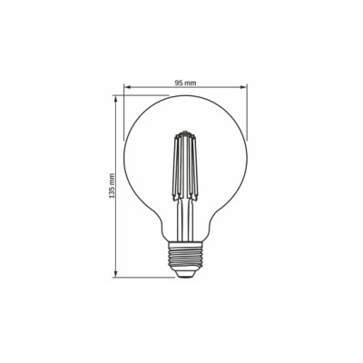 Źródło LED E27 7W G95 Filament DIM Amber WW