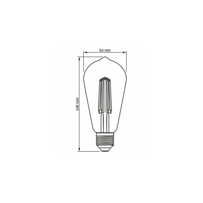 Źródło LED E27 6W ST64 Filament DIM Amber WW