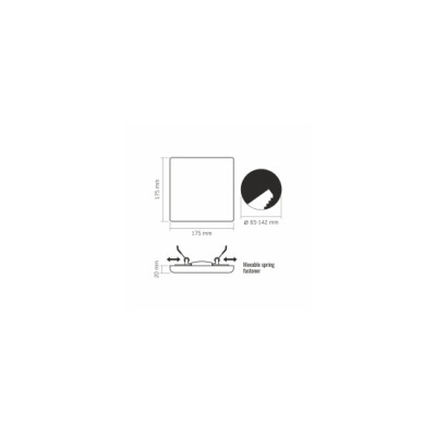 Downlight Frameless 24W kwadrat Neutralny