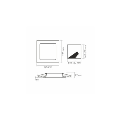 Panel LED 12W kwadrat Neutralny