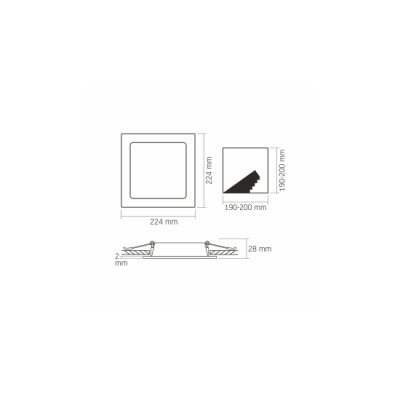 Panel LED 18W kwadrat Neutralny