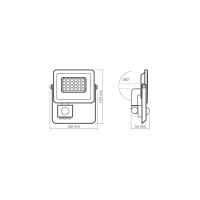 Naświetlacz LED 10W NW SMD IP65 PIR, biały
