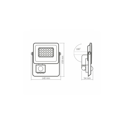 Naświetlacz LED 20W NW SMD IP65 PIR, biały
