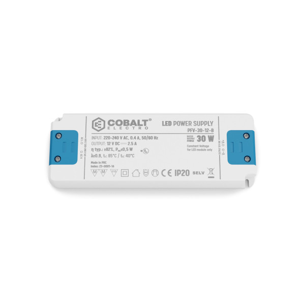 Zasilacz LED CobaltElectro PFV 12V 30W IP20 B