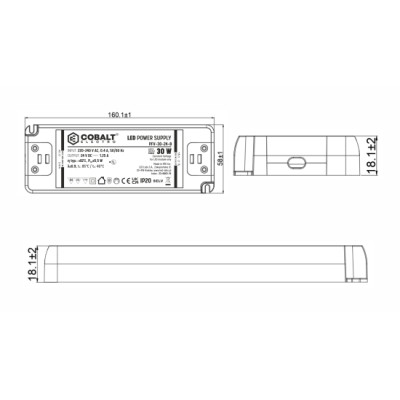 Zasilacz LED CobaltElectro PFV 24V 30W IP20 B