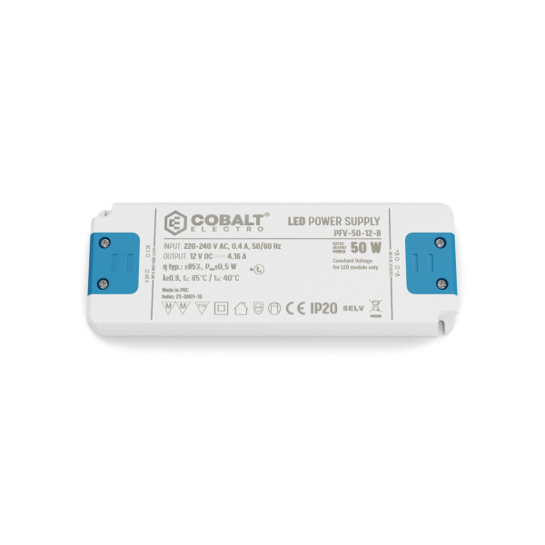 Zasilacz LED CobaltElectro PFV 12V 50W IP20 B